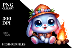 Vibrant Rabbit with Campfire, Transparent PNG Product Image 2