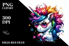 Vibrant Cute Unicorn Clipart PNG Product Image 3