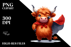 Highland Cow Superhero, Transparent PNG Product Image 2