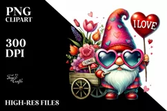 Valentines Gnome, I Love You PNG Product Image 2