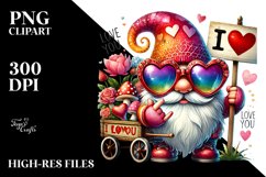 Valentines Gnome with Sunglasses PNG Product Image 2
