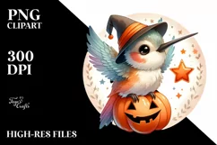 Cute Halloween Baby Hummingbird PNG Product Image 1