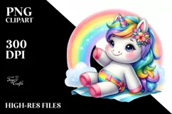 Baby Unicorn Wearing Rainbow Beach Towel | Sublimation | Product Image 1