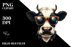 Funny Cow with Sunglasses PNG Product Image 2