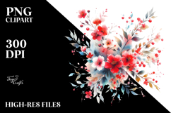 Vibrant Watercolor with Small Red Flowers Product Image 2