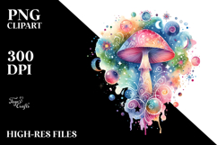 Colorful Celestial Mushroom PNG Product Image 2