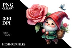 Floating Gnome with Rose PNG Product Image 2