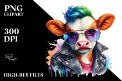Vibrant Baby Cow with Cool Haircut PNG Product Image 2
