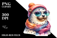 Funny Cute Seal Smiling Wearing a Scarf on the Head Product Image 2