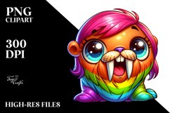 Colorful Crazy Baby Walrus Clipart Product Image 3