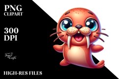 Colorful Crazy Baby Walrus Clipart Product Image 3