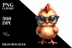 Baby Hen Standing Sunglasses Clipart Product Image 1