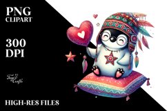 Colorful Pastel Penguin on Star PNG Product Image 2