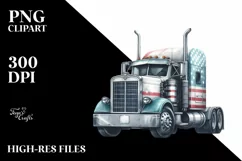 Vintage Semi Truck with Stars Product Image 1