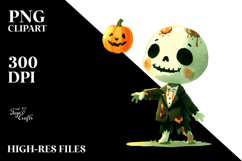 Simple Halloween Clipart of Zombie PNG Product Image 2