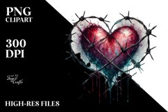 Heart Washed Watercolor Style PNG Product Image 2