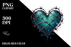 Heart Washed Watercolor Style PNG Product Image 2