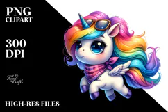 Jumping Unicorn with Cool Haircut, PNG Product Image 2