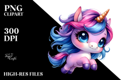 Cute Baby Unicorn Jumping PNG Product Image 2