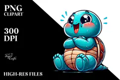 Cute Cartoon Turtle, Transparent PNG Product Image 2