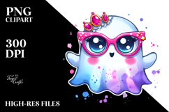 Funny Cute Ghost with es, Transparent PNG Product Image 2