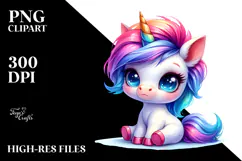 Cute Unicorn with Cool Haircut, PNG Product Image 2