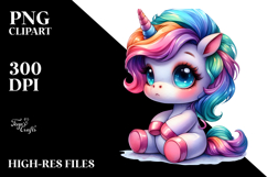 Expressive Baby Unicorn, Transparent PNG Product Image 2