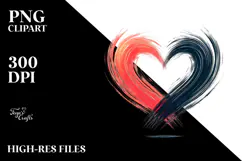 Heart with Wings and Fire, Artistic PNG Product Image 2