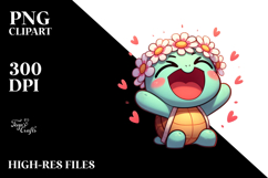 Cute Cartoon Turtle Wearing Flower Crown Product Image 2