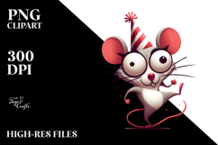 Sassy Mouse with Party Hat, PNG Product Image 2
