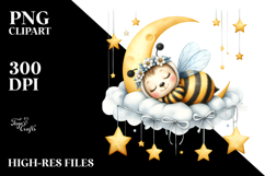 Boho Baby Bee Summer Moon PNG Product Image 2