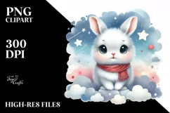 Colorful Arctic Hare Baby Flowers | Sublimation | Clipart Product Image 3