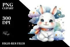 Colorful Arctic Hare Baby Stars | Sublimation | Clipart Product Image 1