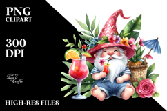 Whimsical Gnome Drinking Cocktail PNG Product Image 2