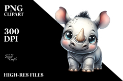Cute Baby Rhino, Transparent PNG Product Image 2