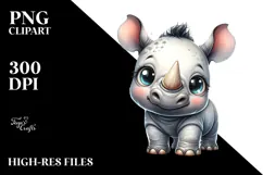 Cute Baby Rhino, Transparent PNG Product Image 2