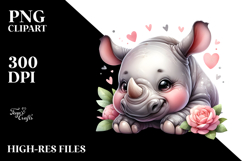 Cute Baby Rhino, Transparent PNG Product Image 2