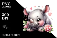 Cute Baby Rhino, Transparent PNG Product Image 2