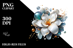 Glossy Gardenia in Material, PNG Product Image 2