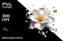 Abstract Gardenia Splash PNG Product Image 2