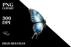 Colorful Butterfly with Flowers PNG Product Image 2