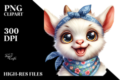 Funny Baby Hen Goat with Bandana PNG Product Image 2