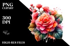 Glossy Begonia with Watercolor Splash Product Image 1