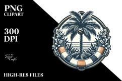 Vintage Tropical Tree Beach Buoy PNG Product Image 2