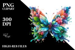 Abstract Vibrant Butterfly PNG Product Image 1