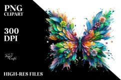 Abstract Vibrant Butterfly PNG Product Image 3