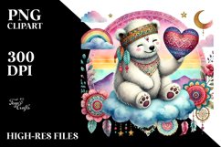 Boho Baby Polar Bear PNG Product Image 2