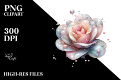 Shiny Rose with Metallic Insertions, Transparent PNG Product Image 2