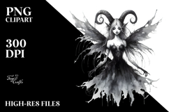 Washed Watercolor Gothic Fairy, High-Res PNG Product Image 2