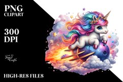 colorful Baby Unicorn Riding Comet Product Image 3